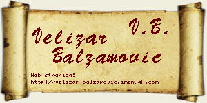 Velizar Balzamović vizit kartica